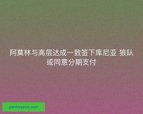 阿莫林与高层达成一致签下库尼亚 狼队或同意分期支付 阿莫林与高层达成一致签下库尼亚 狼队或同意分期支付